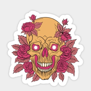 Skull and roses Sticker